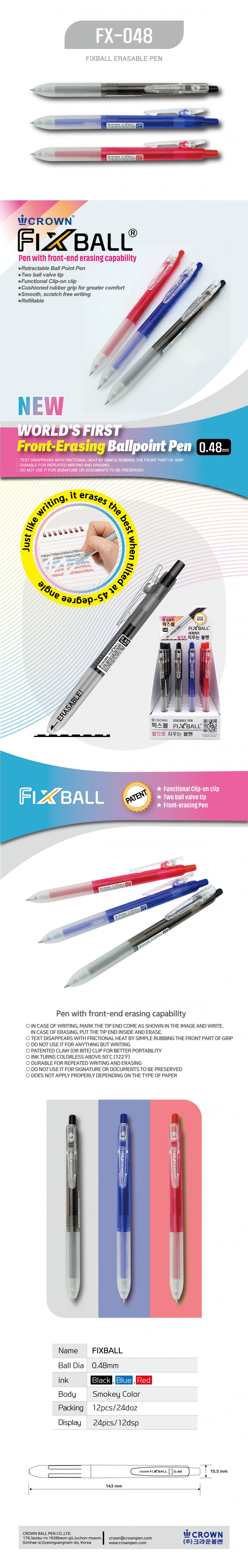 FX048 > PRODUCT CROWN BALL PEN Co.,Ltd.